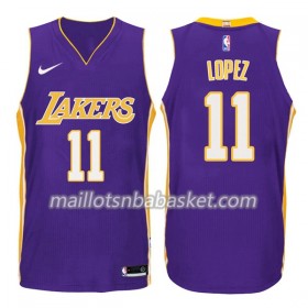 Maillot Homme Los Angeles Lakers Brook Lopez 11 Nike 2017-18 Pourpre Swingman